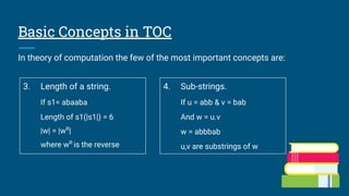 Theory of Computation Basic Concepts and Grammar | PDF