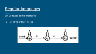 Theory of Computation Regular Expressions, Minimisation & Pumping Lemma ...