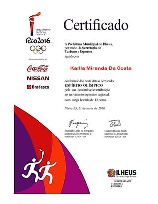certificado voluntário tocha olimpica