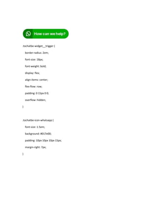 Custom CSS for WhatsApp Widget | PDF