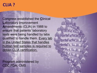 Setting Up a CLIA Lab | PPTX