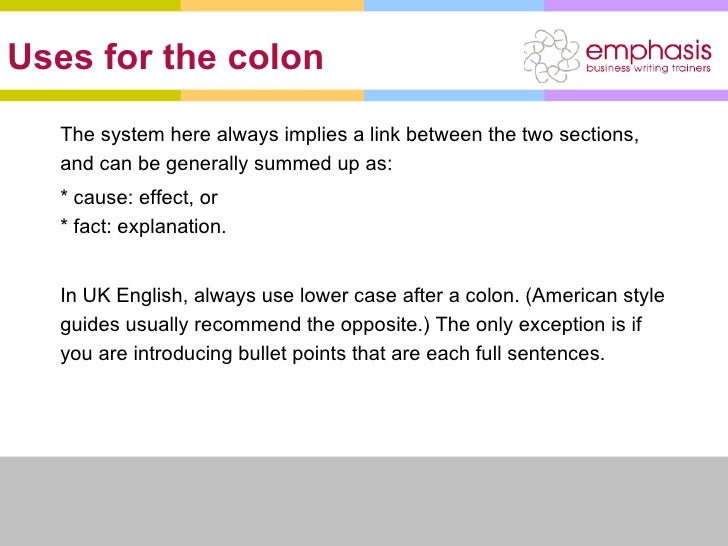 To colon or to semi colon?