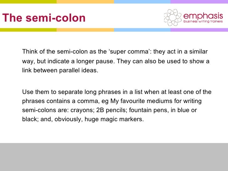 To colon or to semi colon?