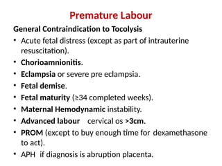 Pre Labour Comprehensive Management of Premature Labour and Severe Malaria in ...
