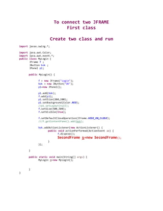 To connect two jframe | DOCX