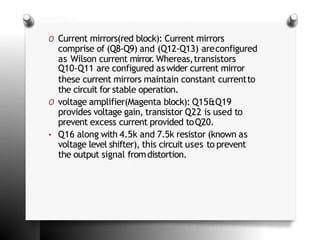 To construct the operational amplifier by using discrete components and ...