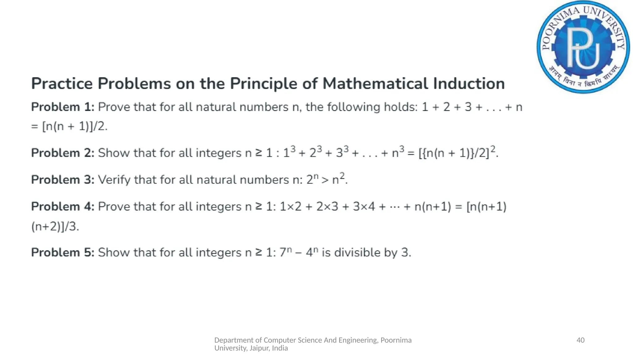 Department of Computer Science And Engineering, Poornima
University, Jaipur, India
40
 