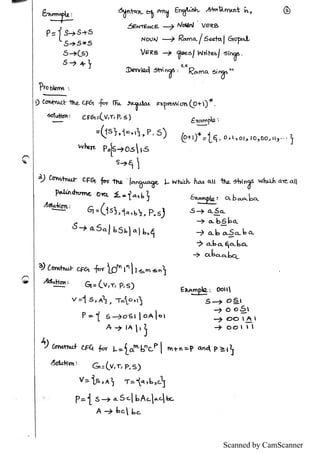 TOC UNIT II Notes and Materials with examples | PDF