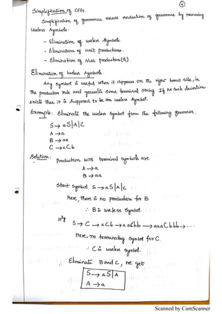 TOC UNIT II Notes and Materials with examples | PDF