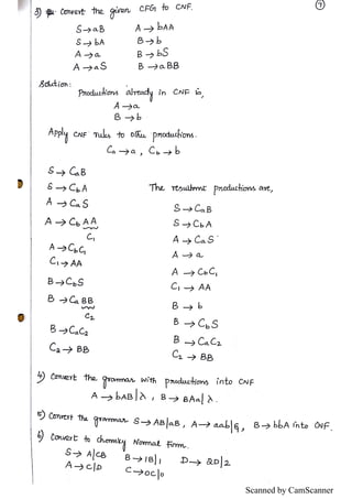 TOC UNIT II Notes and Materials with examples | PDF
