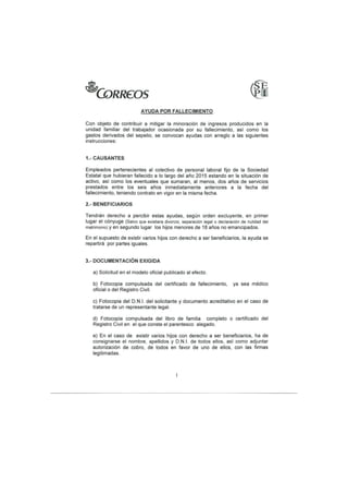 Texto definitivo PLAN DE ACCION SOCIAL ‪#‎CORREOS‬ 2015 ayudas (texto completo y solicitudes )