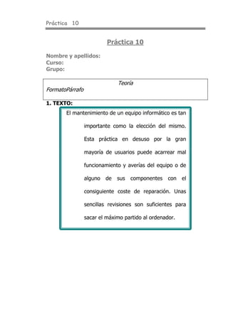 Todas las practicas de word