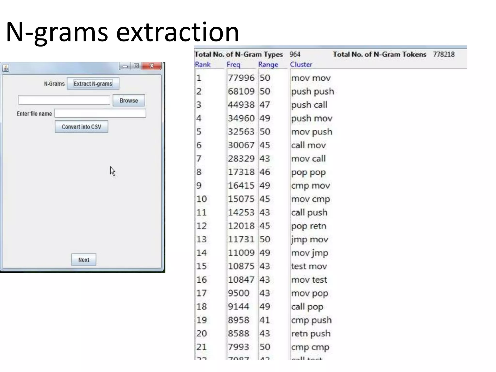 N-grams extraction
 