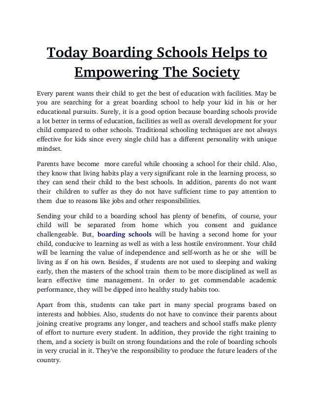 essay on boarding school