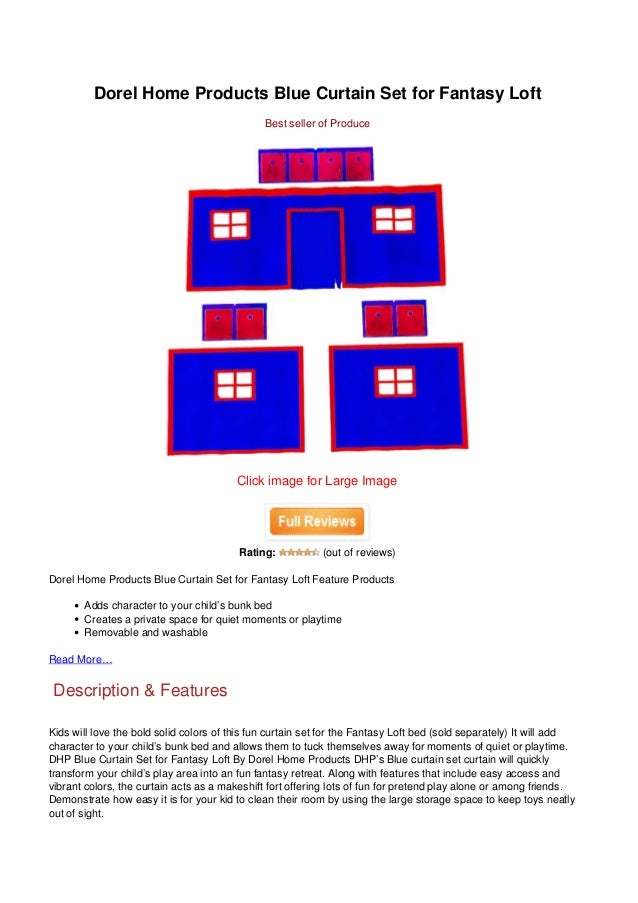 Today Dorel Home Products Blue Curtain Set For Fantasy Loft