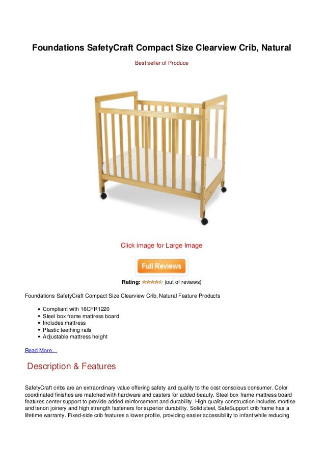 Today Foundations Safety Craft Compact Size Clearview Crib Natural