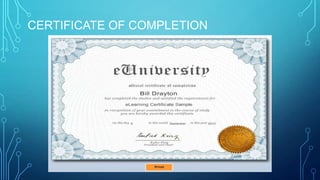 CERTIFICATE OF COMPLETION
 