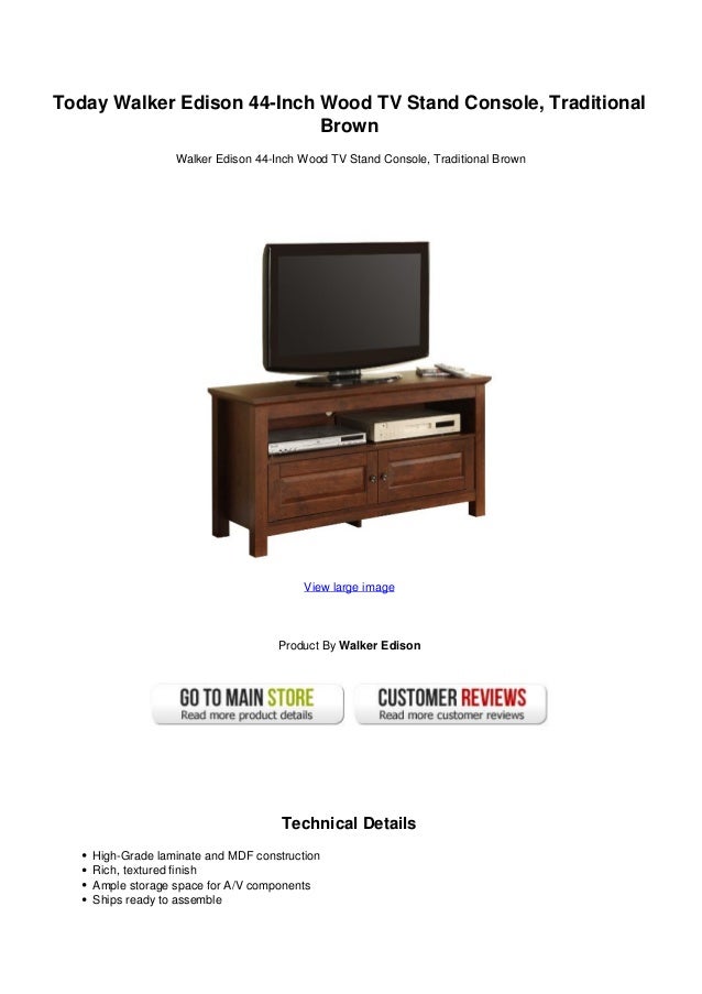 Today Walker Edison 44 Inch Wood Tv Stand Console Traditional Brown Today Walker Edison 44 Inch Wood Tv