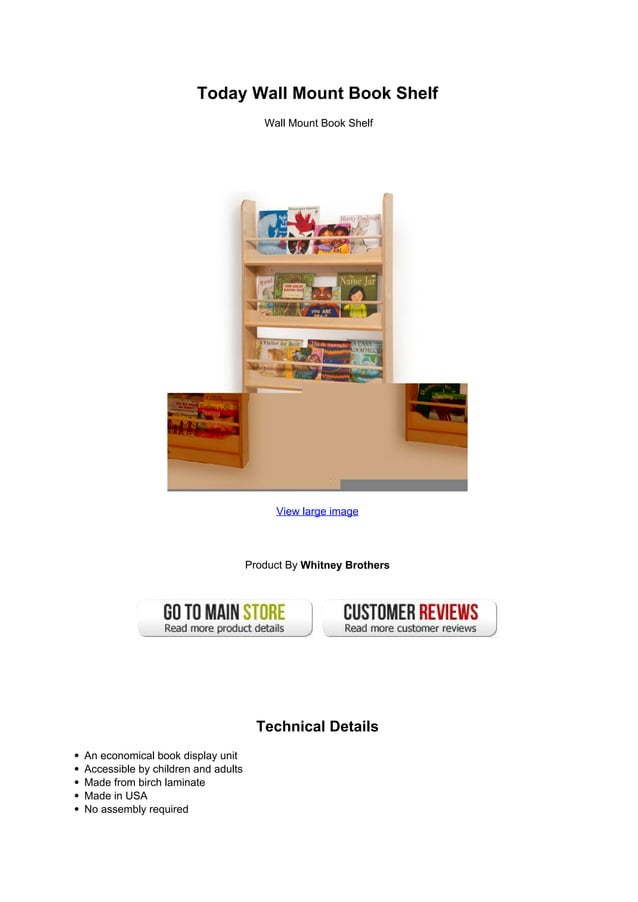 Today wall mount book shelf PDF