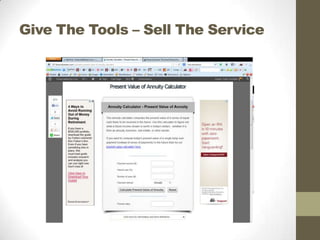 Give The Tools – Sell The Service

 