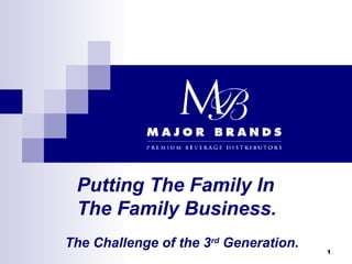 Putting The Family In
 The Family Business.
The Challenge of the 3rd Generation.   1
 