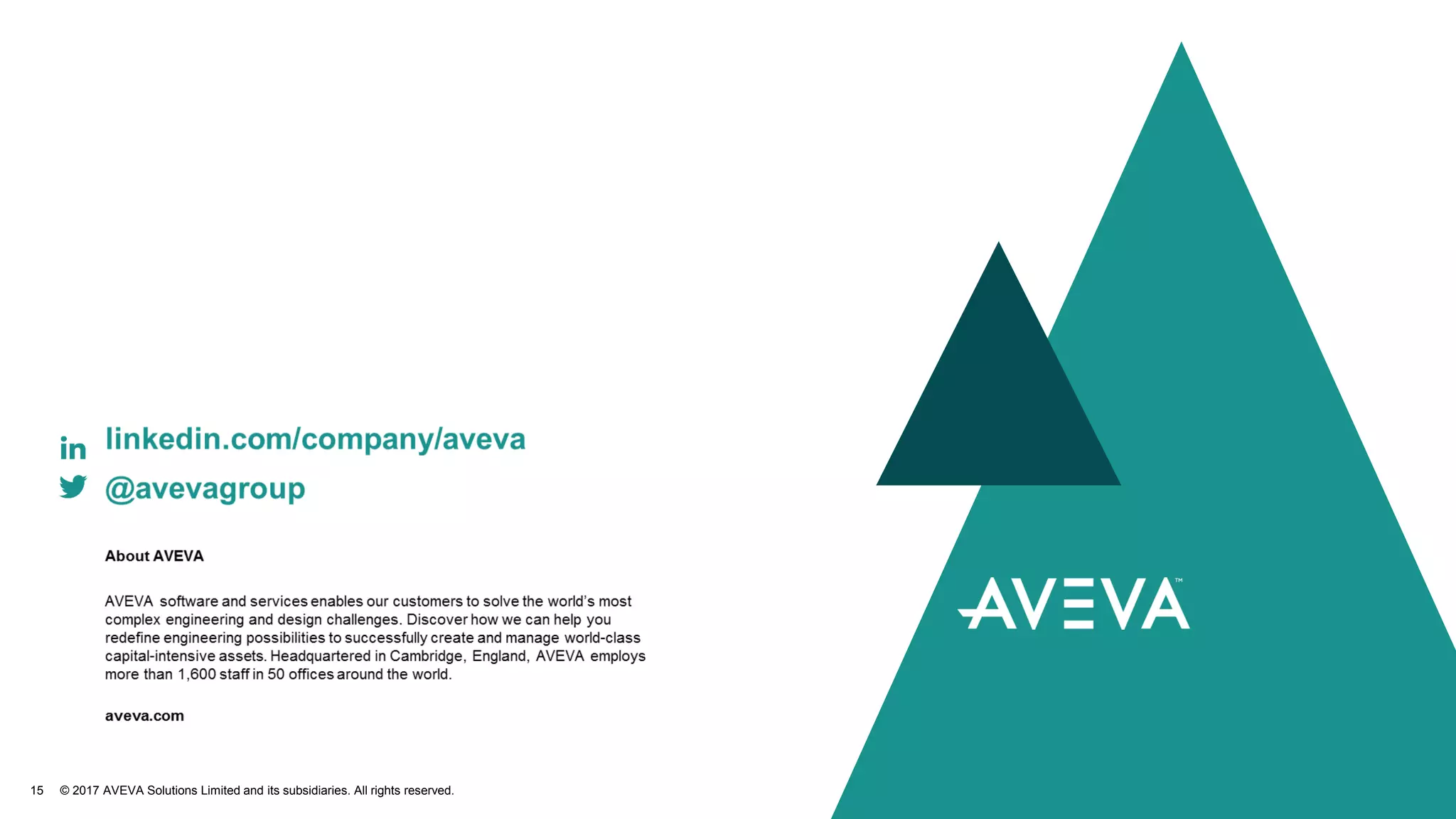 © 2017 AVEVA Solutions Limited and its subsidiaries. All rights reserved.15
 