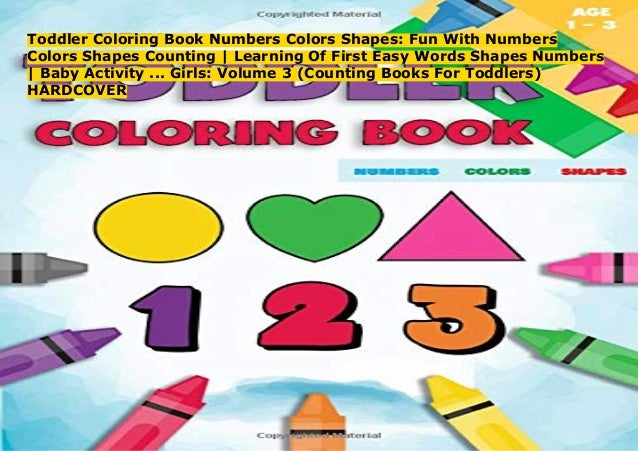 Toddler Coloring Book Numbers Colors Shapes Fun With Numbers Colors