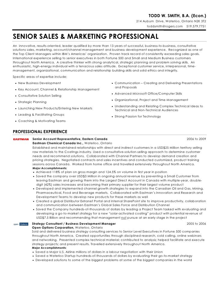 Marketing professional resume