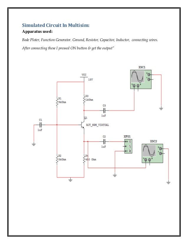 To design a common base amplifier using multisim