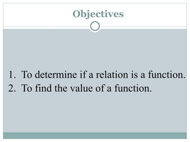 To determine if a relation is a function | PPT