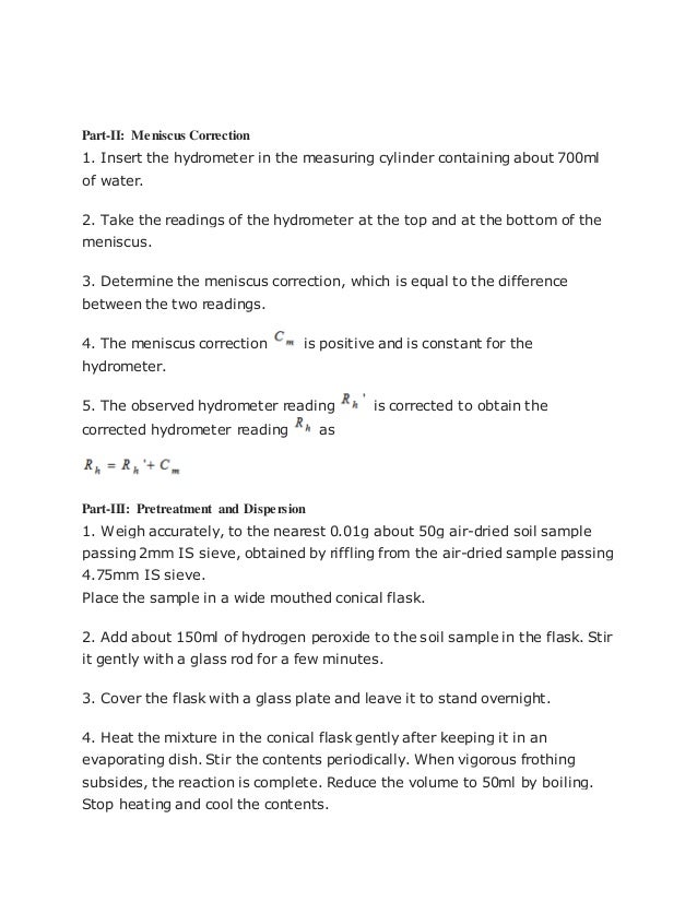 To determine the particle size distribution of soil by hydrometer met…