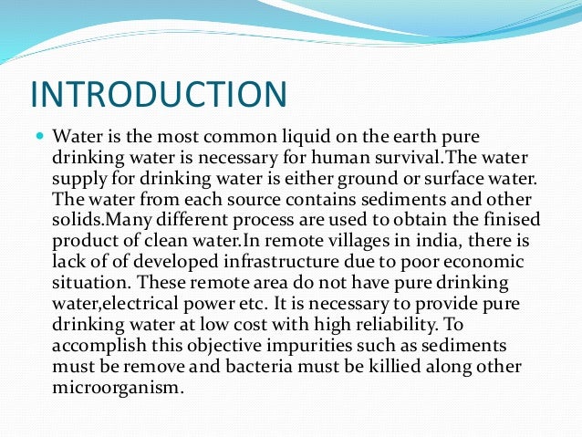 research paper on water purification in philippines