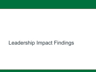 Leadership Impact Findings
 