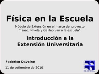 Introducción a la Extensión Universitaria