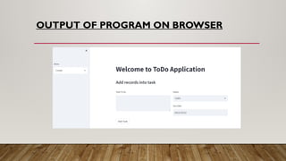 OUTPUT OF PROGRAM ON BROWSER
 