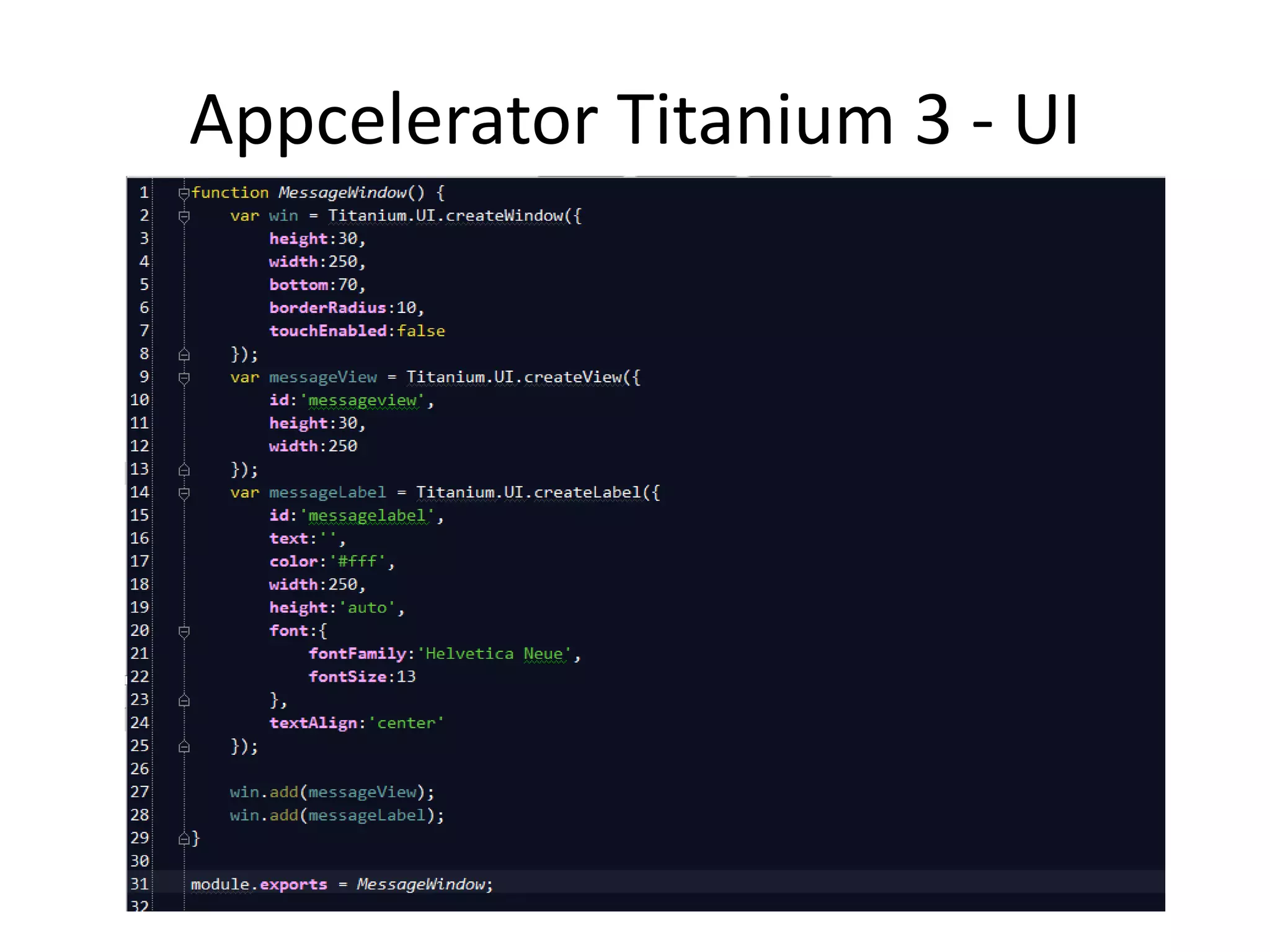 Appcelerator Titanium 3 - UI
 