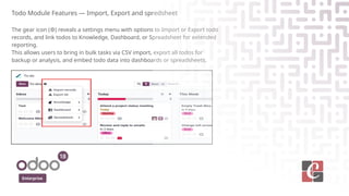 Comprehensive Guide to Todo Management in Odoo 19 Enterprise | PPTX