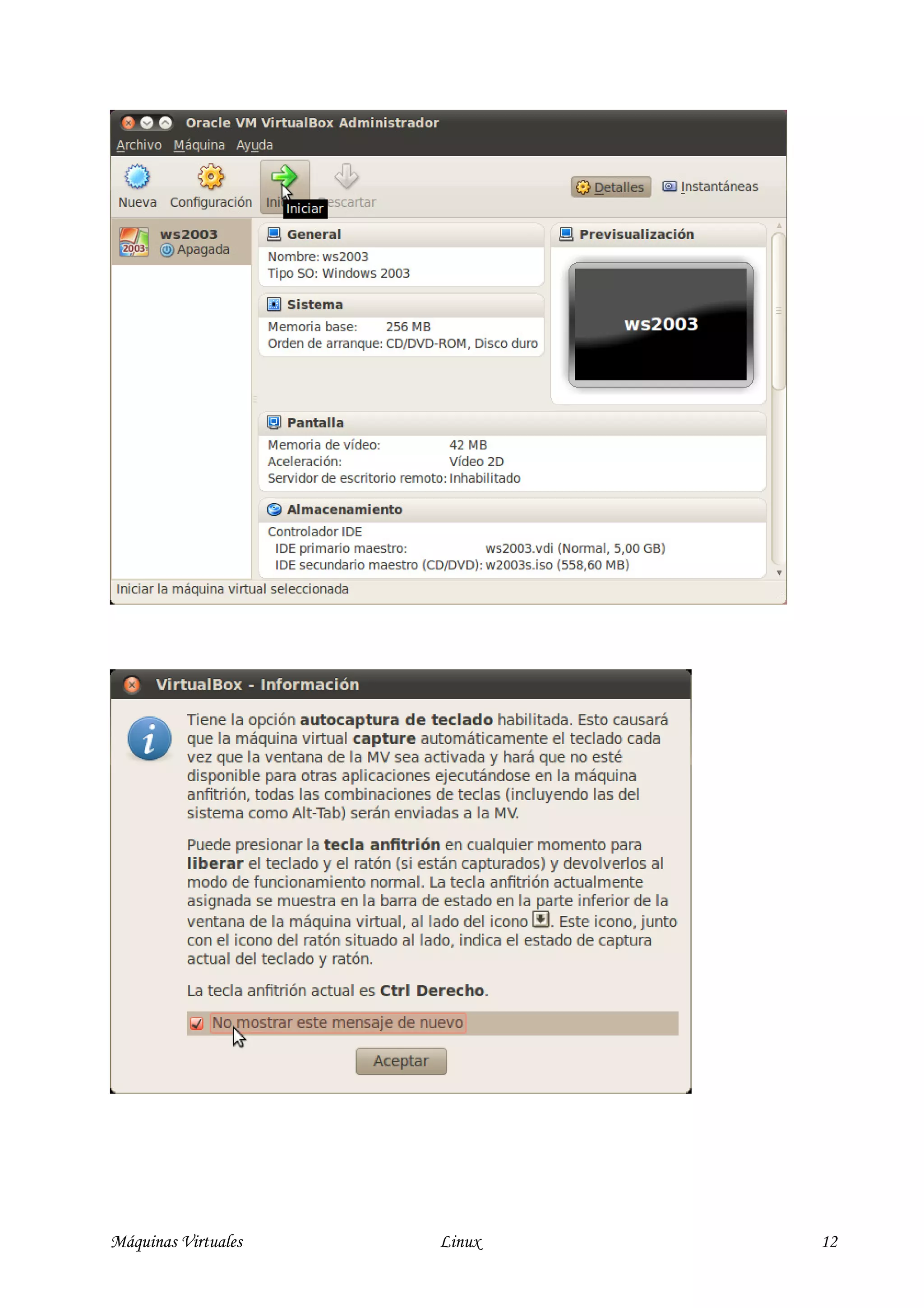 Máquinas Virtuales   Linux   12
 