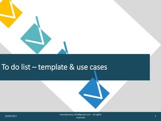 To do list - template & use cases | PPT