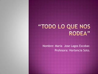Nombre: Maria Jose Lagos Escobar.
        Profesora: Hortencia Soto.
 