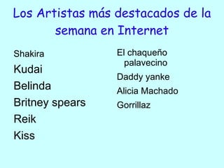 Los Artistas más destacados de la semana en Internet Shakira
