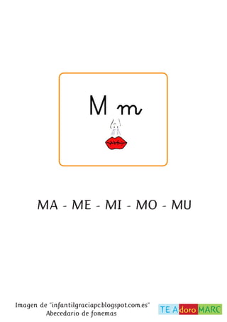 MA - ME - MI - MO - MU
Imagen de “infantilgraciapc.blogspot.com.es”
Abecedario de fonemas
 