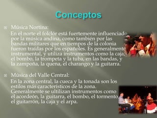MEZCLA MÚSICA [POPULAR, ÉTNICA, DOCTA y TRADICIONAL CHILENA] | PPTX