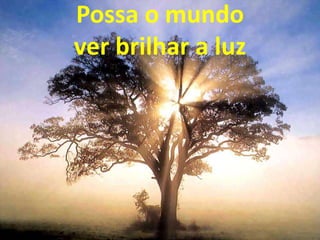 Possa o mundo
ver brilhar a luz
 