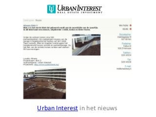 Urban Interest in het nieuws
 