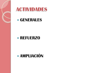 

GENERALES



REFUERZO



AMPLIACIÓN

 