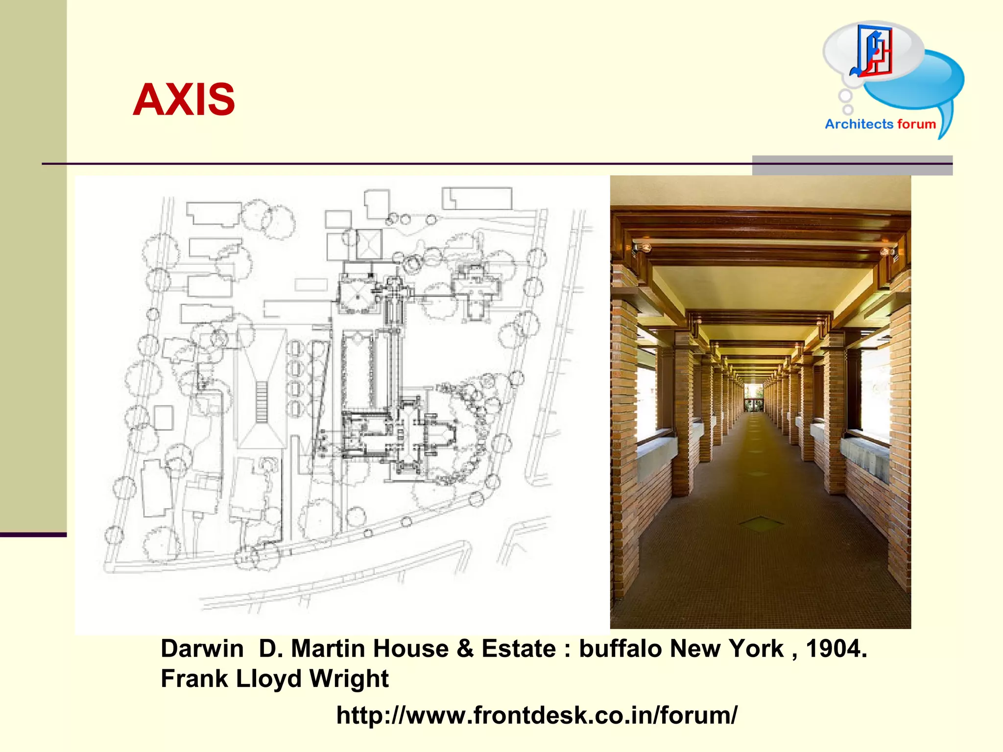 AXIS DARWIN  D. MARTIN HOUSE & ESTATE : buffalo New York , 1904. Frank Lloyd Wright  