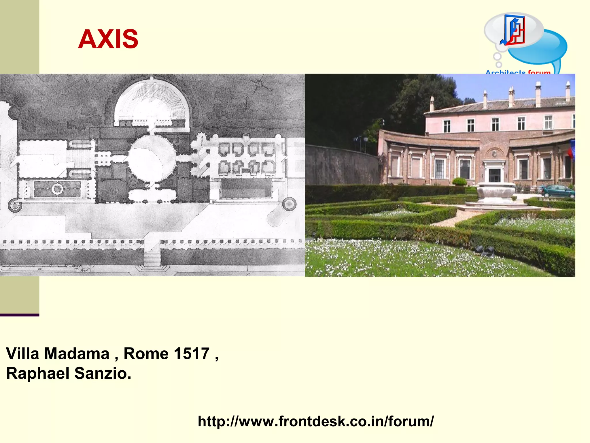 AXIS Villa Madama , Rome 1517 , Raphael Sanzio 