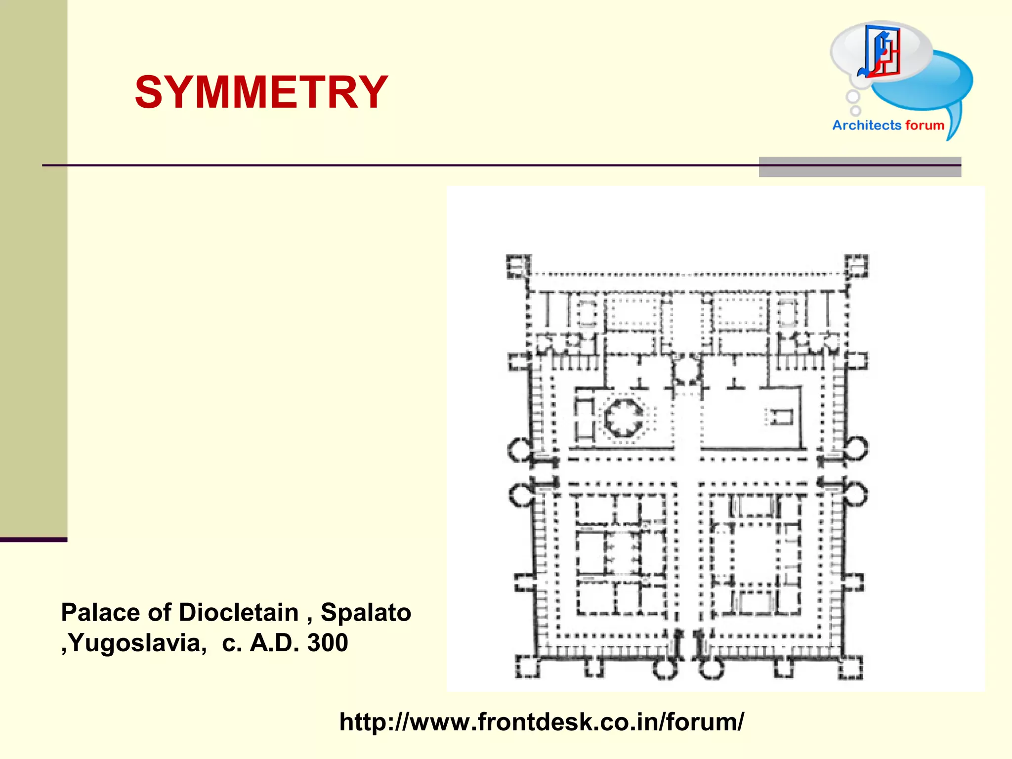 Palace of Diocletain , Spalato ,Yugoslavia,  c. A.D. 300 SYMMETRY 