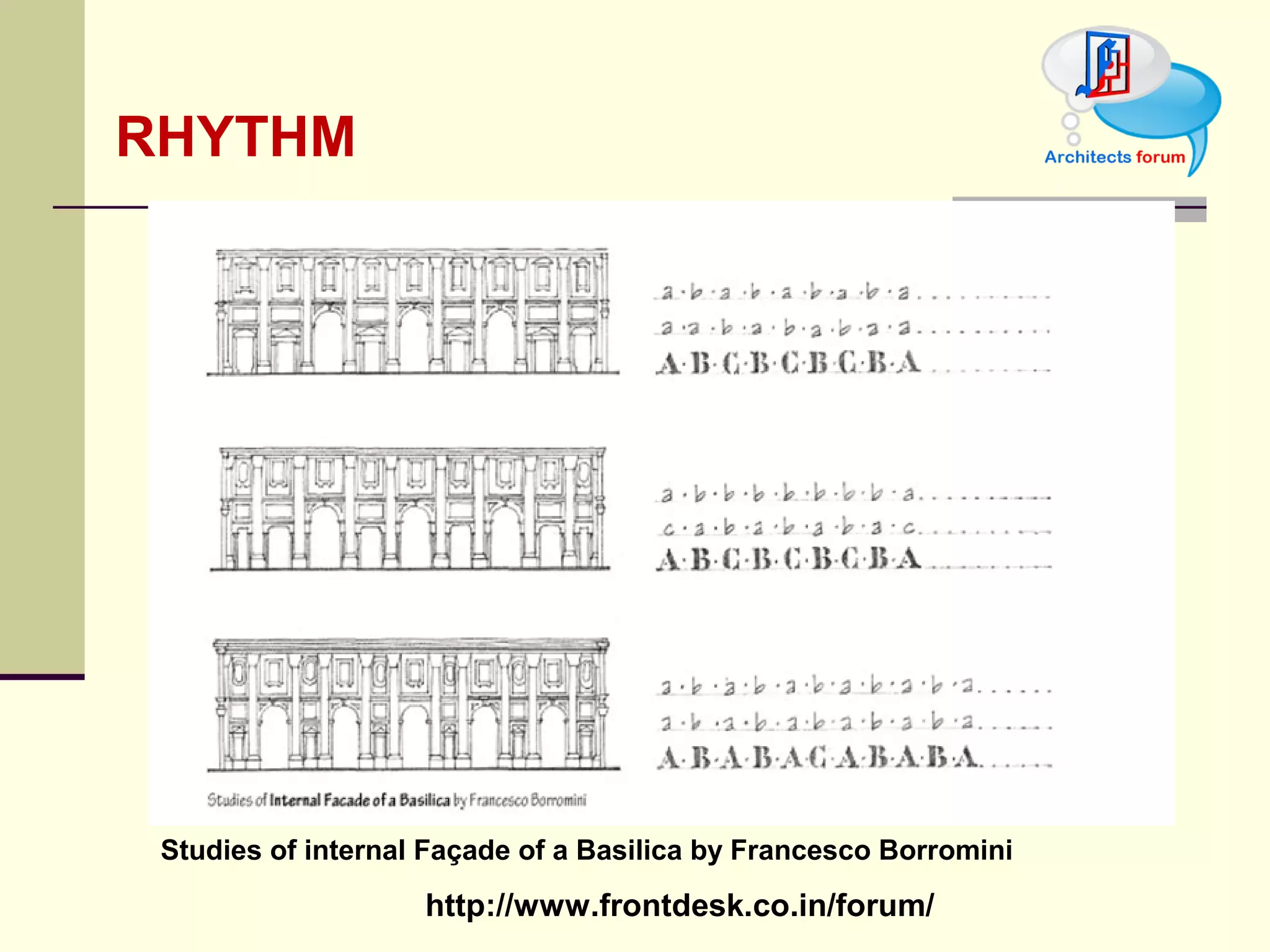 RHYTHM Studies of internal Façade of a Basilica by Francesco Borromini 